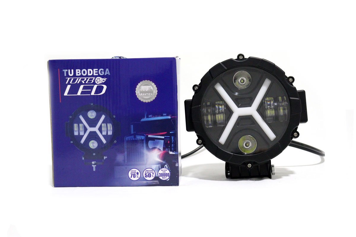 TB-034 - Exploradora LED Redonda 7” 4x4 Luz blanca, cocuyo incorporado - Image 3