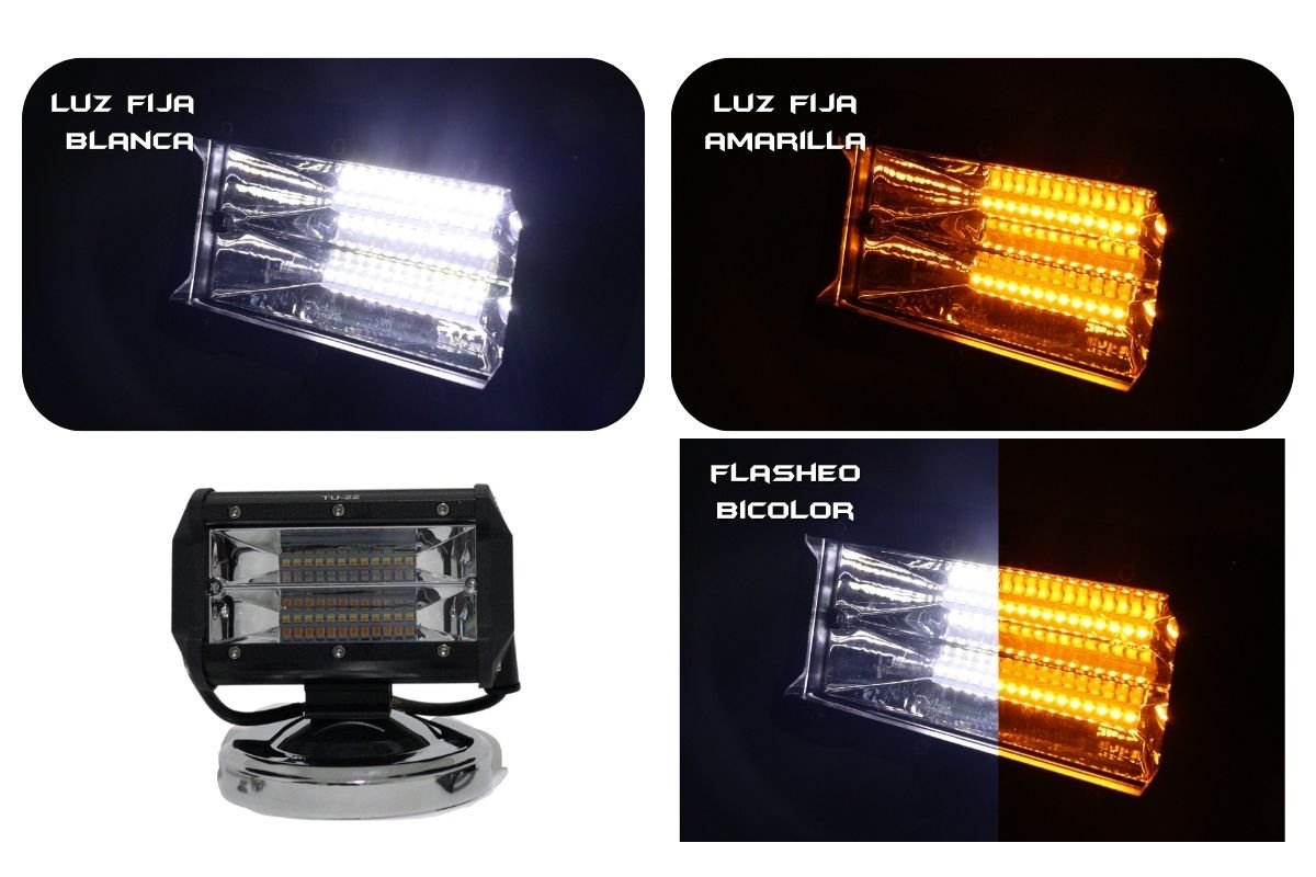 TB-057 W/Y - Exploradora 24 LED Foco expansivo Fijo y flasheo Bicolor - Image 2