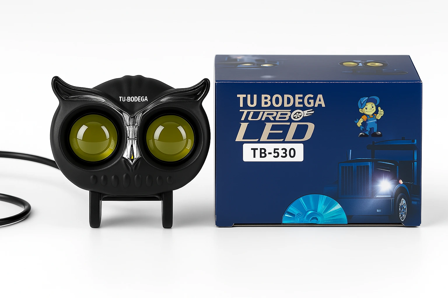 TB-530 - EXPLORADORA LED LASER, DISEÑO BUHO, LUZ BICOLOR Y COCUYO INTEGRADO - Image 2