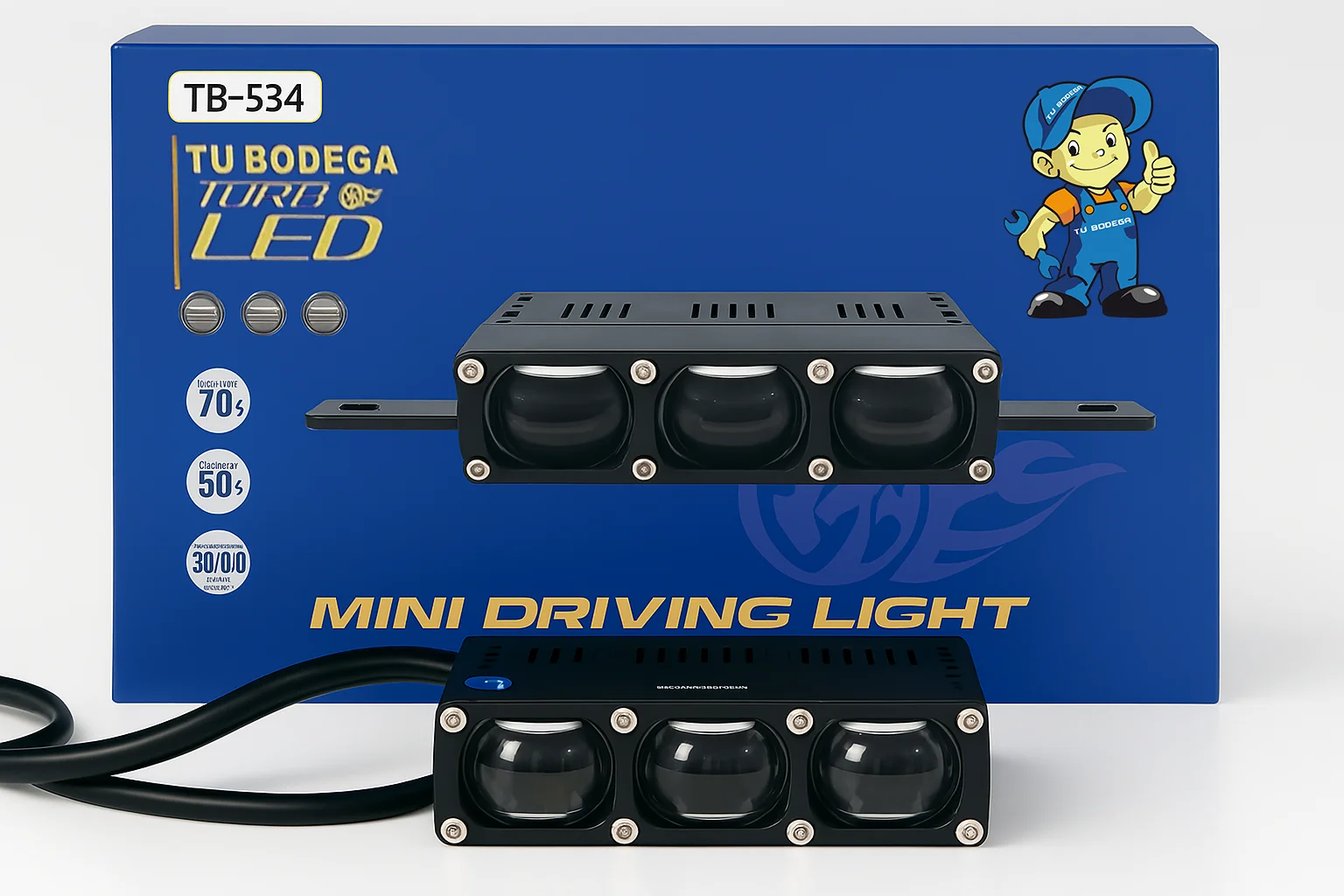 TB-534 - EXPLORADORA LED LASER DE 3 LUPAS DE ALTA POTENCIA, LUZ BICOLOR Y BASE INTEGRADA - Image 2